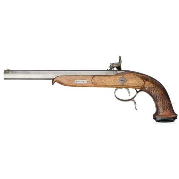 A percussion pistol in the style of around 1850, circa 2000