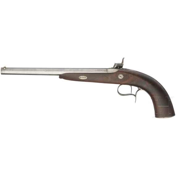 A percussion pistol in the style of around 1850, circa 2000
