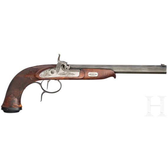 A percussion pistol in the style of around 1850, circa 2000