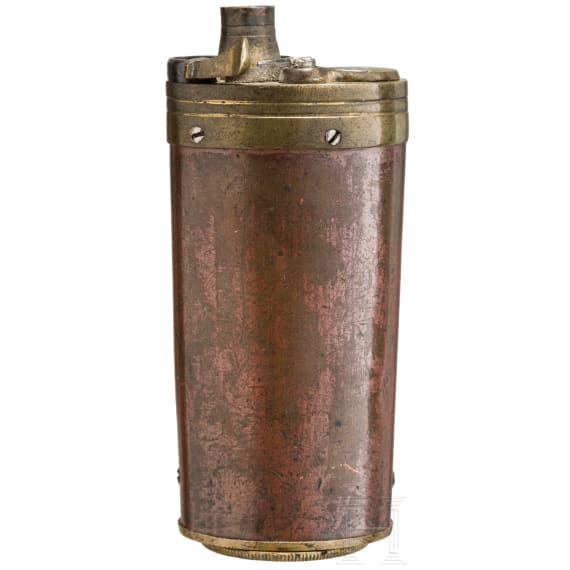 An English powder flask, 19th century