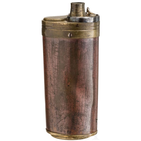 An English powder flask, 19th century