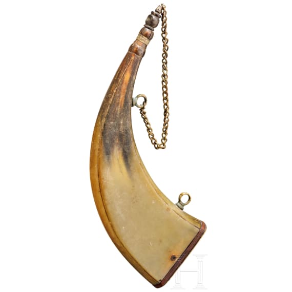 An Austrian powder flask, 19th century