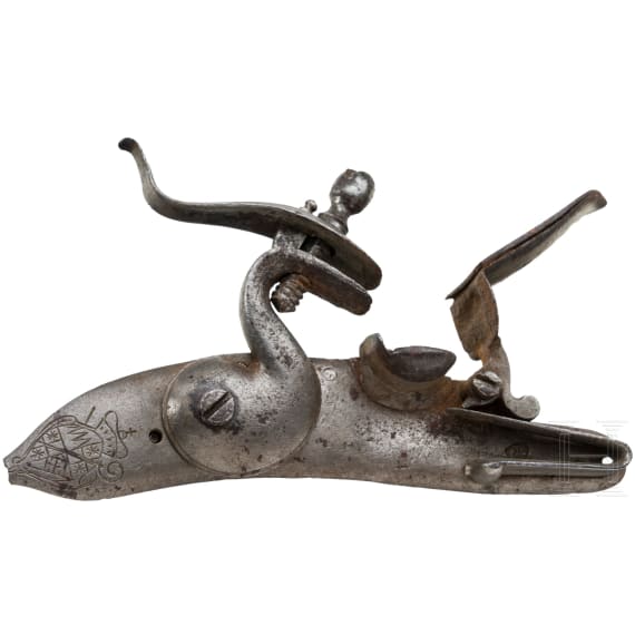 Military flintlock with W&uuml;rzburg coat of arms, Suhl around 1710