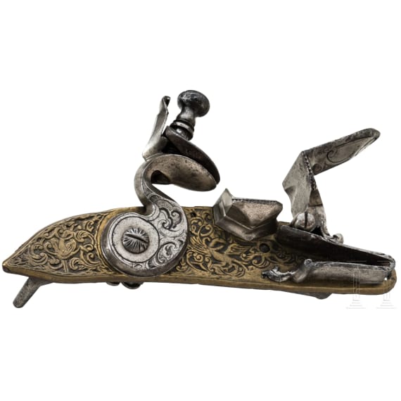A German Flintlock with brass fittings, 18th century