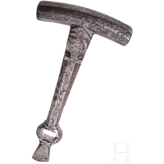 A German iron wheellock spanner, 17th century