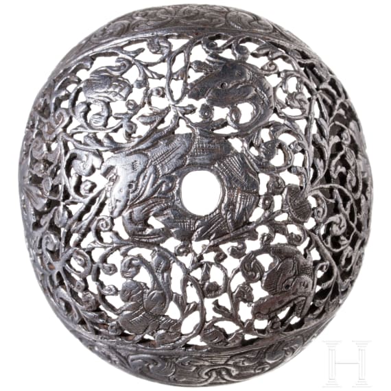 A pierced buttcap of an Italian flintlock pistol, ca. 1680