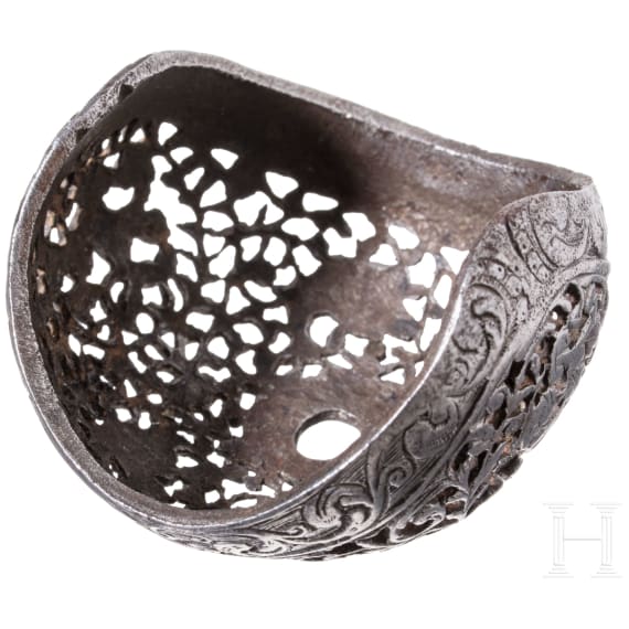 A pierced buttcap of an Italian flintlock pistol, ca. 1680