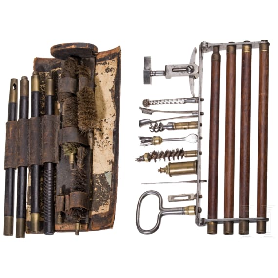 Two English muzzle-loading cleaning kits, circa 1800