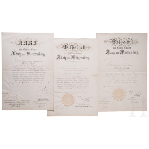 Three officer commissions, W&uuml;rttemberg