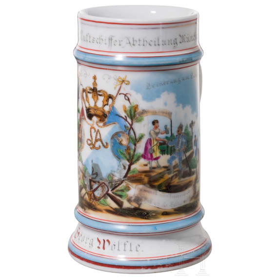 A reservist stein of the Royal Bavarian Airship Department, 1896 - 1898