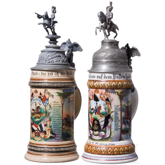 Two reservist mugs of the Prussian hussars, 1897 - 1901