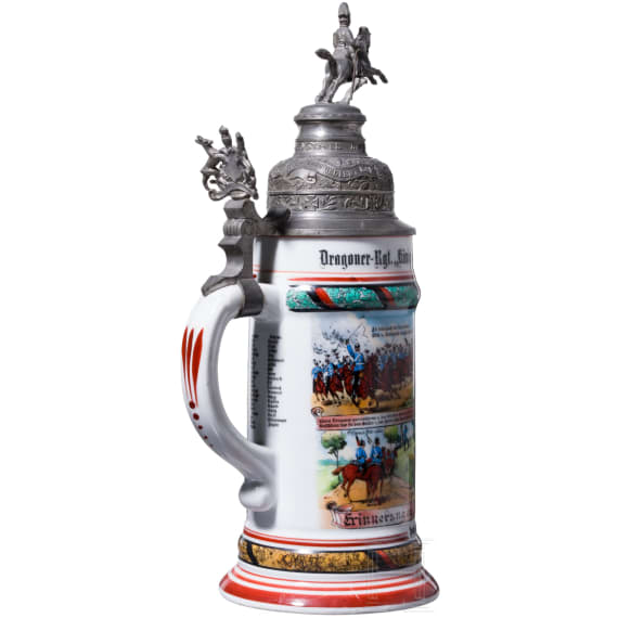 A reservist mug of Dragoon Gr&uuml;newald, Dragoon Regiment "Queen Olga" (1st W&uuml;rttembergian) No. 25, 1905 - 1908