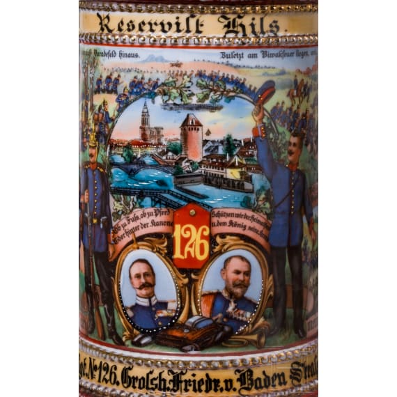 Two reservist mugs, W&uuml;rttemberg, circa 1913