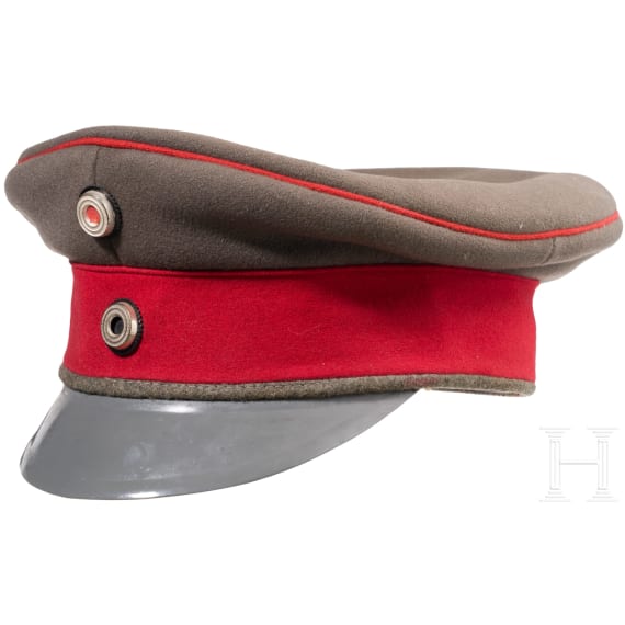 A field-grey visor cap for officers of the Prussian army