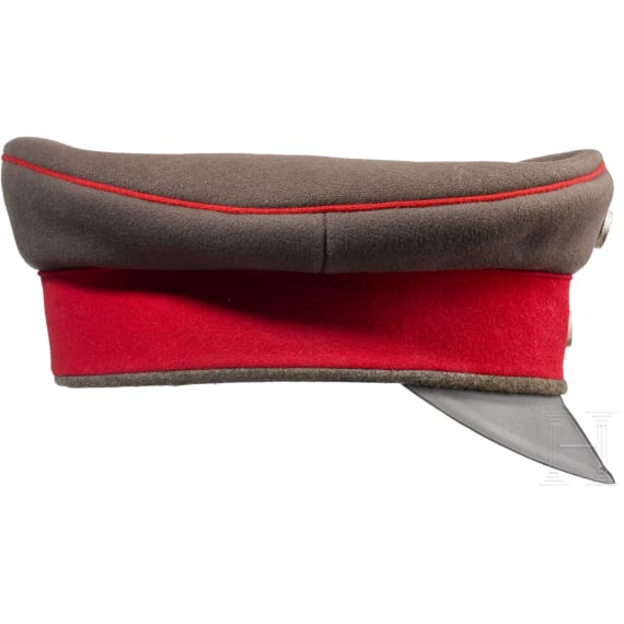 A field-grey visor cap for officers of the Prussian army