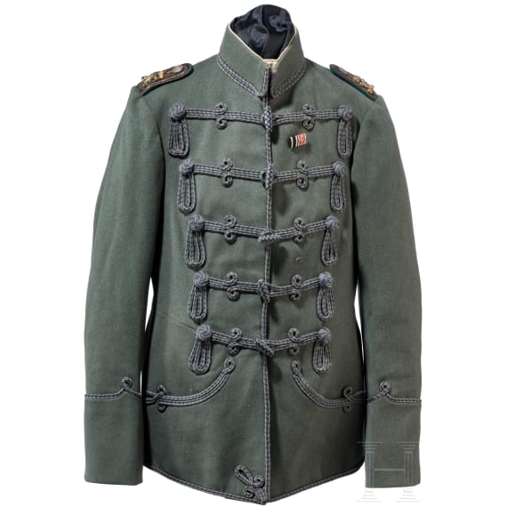 A field grey Attila for a lieutenant in the 2nd Westphalian Hussar Regiment No. 11, circa 1915