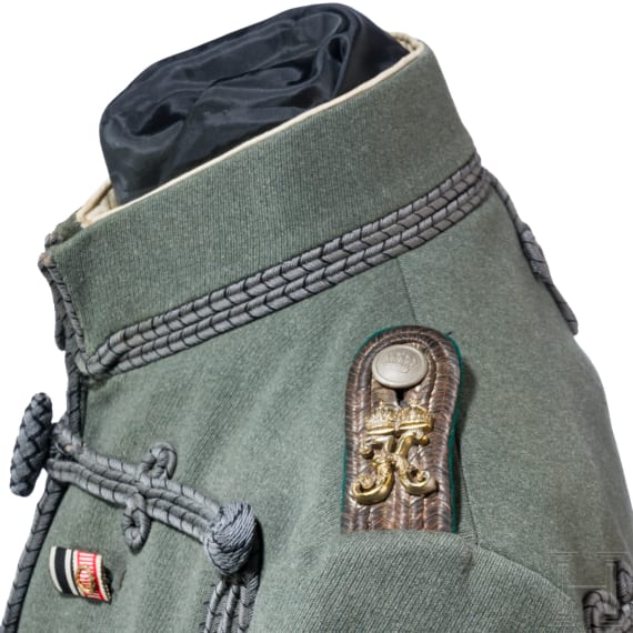 A field grey Attila for a lieutenant in the 2nd Westphalian Hussar Regiment No. 11, circa 1915