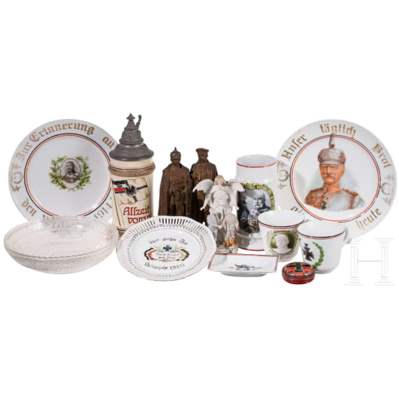 A small collection of patriotic tableware