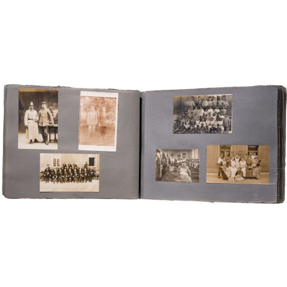 Two photo albums on the German military hospital Sophienberg near Hof, circa 1915