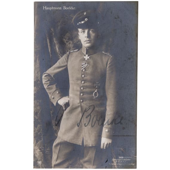 Oswald Boelcke - a signed Sanke postcard No. "363"