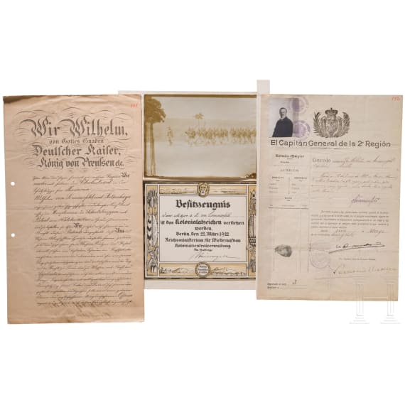 Major of the Schutztruppe Wilhelm von Sommerfeld und Falkenhayn &ndash; extensive document collection