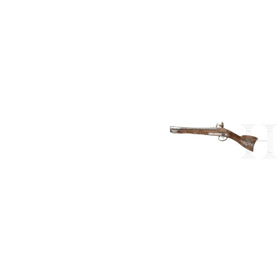 Captain Walter Forstmann - two Oriental flintlock firearms with silver mountings, a gift from the Senussi/Sanusiya