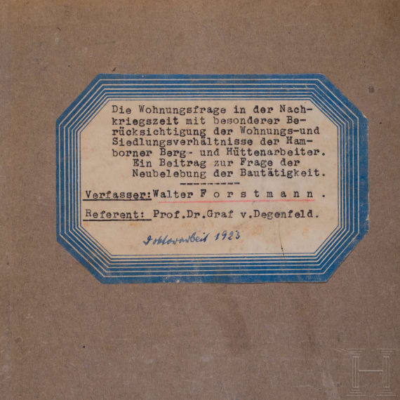 Captain Walter Forstmann - Dissertation and Guestbook