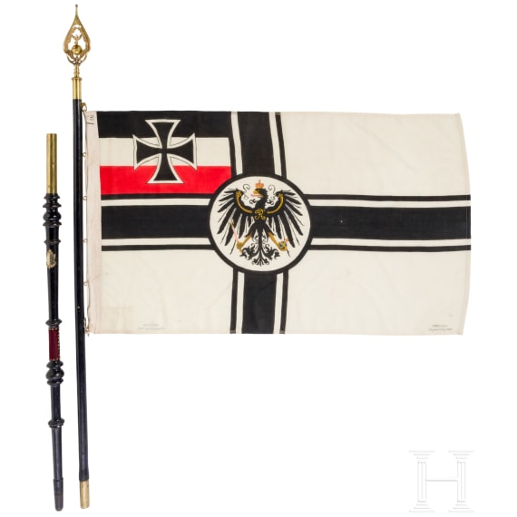 A warrior association flag and a silk embroidery, first half of the 20th century