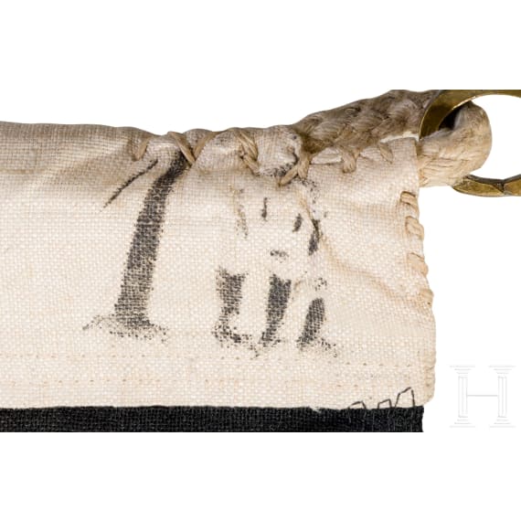 A warrior association flag and a silk embroidery, first half of the 20th century
