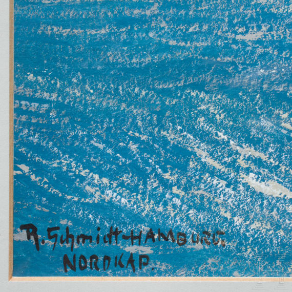 Robert Schmidt-Hamburg (1885 - 1963) - "Das Nordkap wie man es bei der Ankunft sieht"