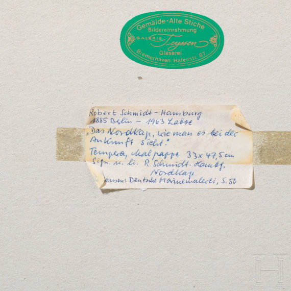 Robert Schmidt-Hamburg (1885 - 1963) - "Das Nordkap wie man es bei der Ankunft sieht"