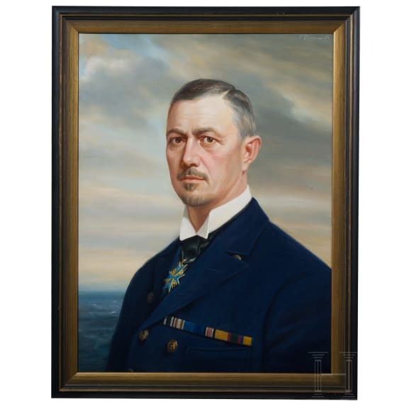 Portraitgem&auml;lde des Fregattenkapit&auml;ns und F&uuml;hrers der Marine-Luftschiffe Peter Strasser