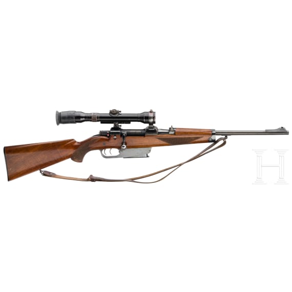 A repeating rifle rebuilt from a Carcano Mod. 1938, with Zeiss scope