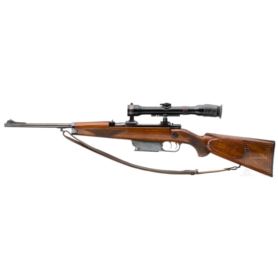 A repeating rifle rebuilt from a Carcano Mod. 1938, with Zeiss scope