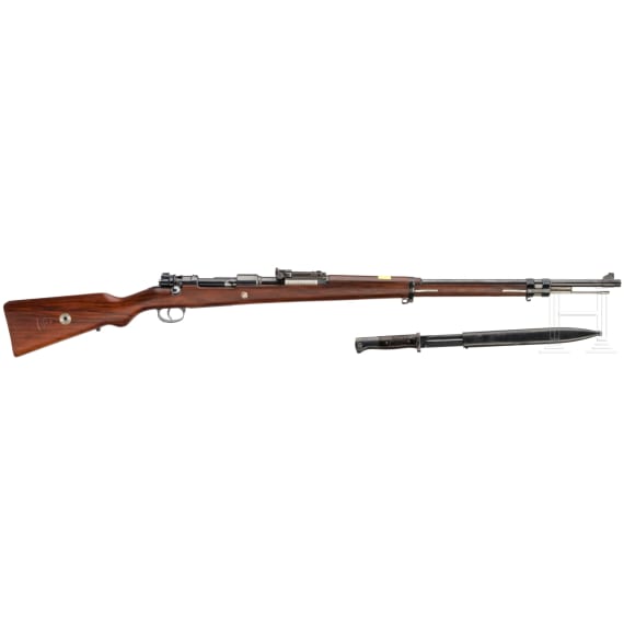 A single-shot rifle converted from a Mauser Mod. Peru 1909
