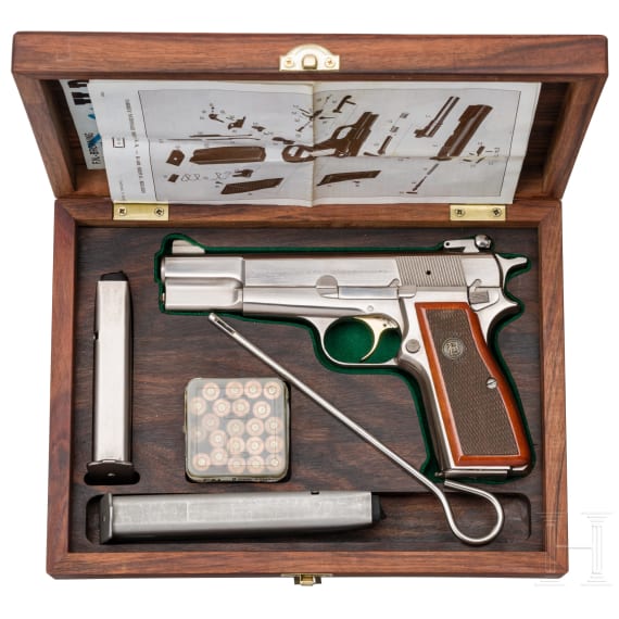 An FN Mod. High Power "Sport", stainless, in case