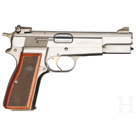 An FN Mod. High Power "Sport", stainless, in case