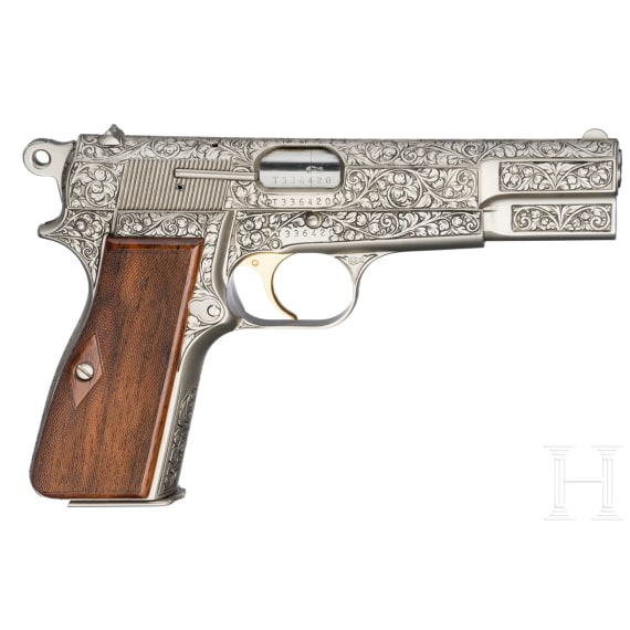 An FN Mod. High-Power Deluxe, stainless, engraved, in box