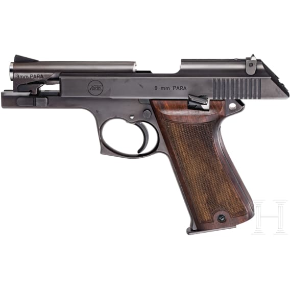 A Korth pistol, SN P096, in box