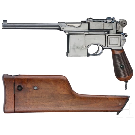 Mauser Mod. C 96 "Conehammer", mit Anschlagkasten, aus dem Besitz des legend&auml;ren Arch&auml;ologen Robert Koldewey