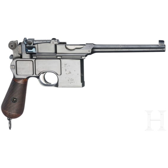 Mauser Mod. C 96 "Conehammer", mit Anschlagkasten, aus dem Besitz des legend&auml;ren Arch&auml;ologen Robert Koldewey