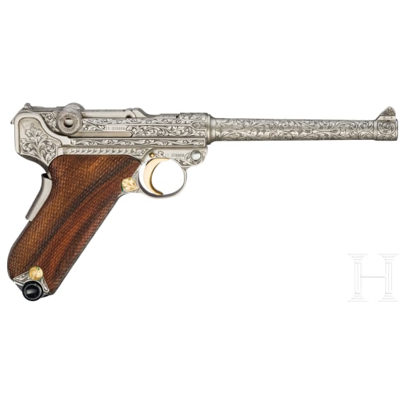 Mauser Mod. 29/70 Parabellum, Luxusausf&uuml;hrung, graviert, in Holzkassette