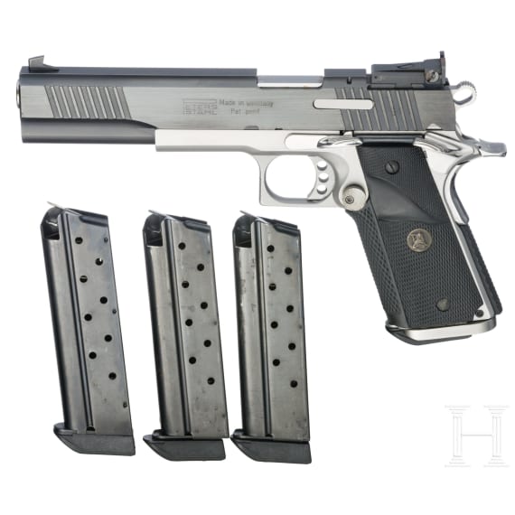 Peters Stahl Sportpistole, 6", .45Auto, mit Wechselsystem 9mmLuger