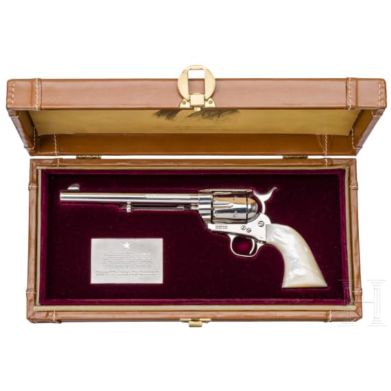 A Colt SAA Frontier Six Shooter Peacemaker Centennial, in leather case