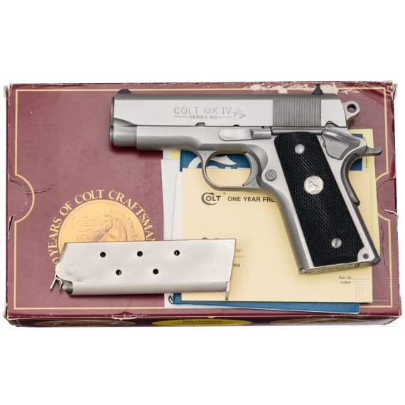 A Colt MK IV / Series 80 Officer's ACP, stainless, in box