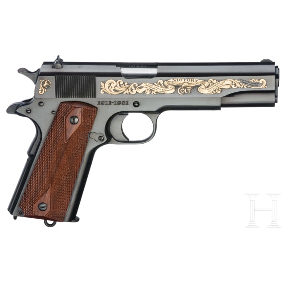 A Colt Mod. 1911 Anniversary Model 1911 - 1981, in case