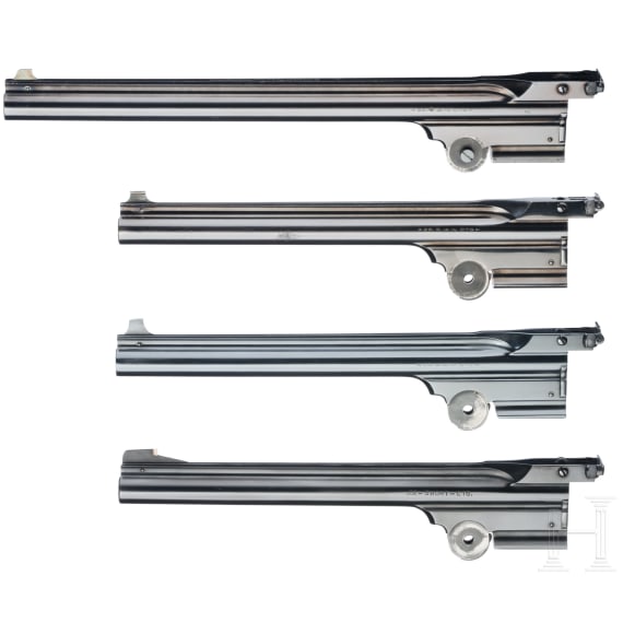 A Smith & Wesson Single Action Third Model (Model of 1891), ca. 1910, with four conversion barrels