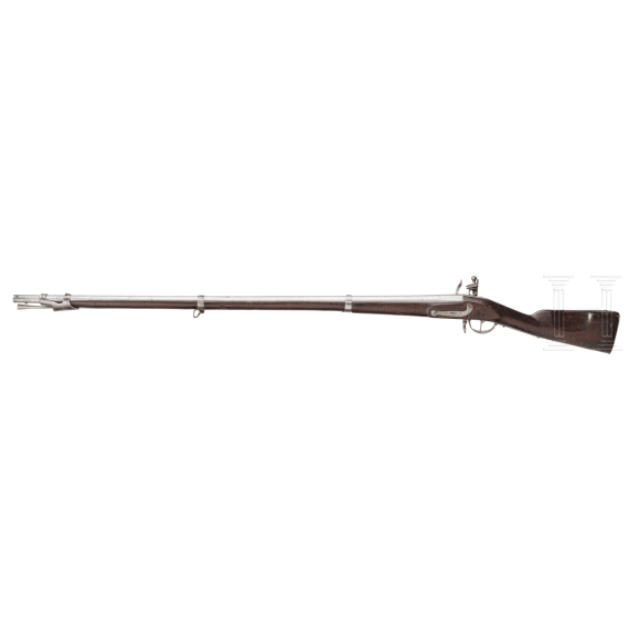 Steinschloss-Infanteriegewehr M 1777 an 9 mit Bajonett