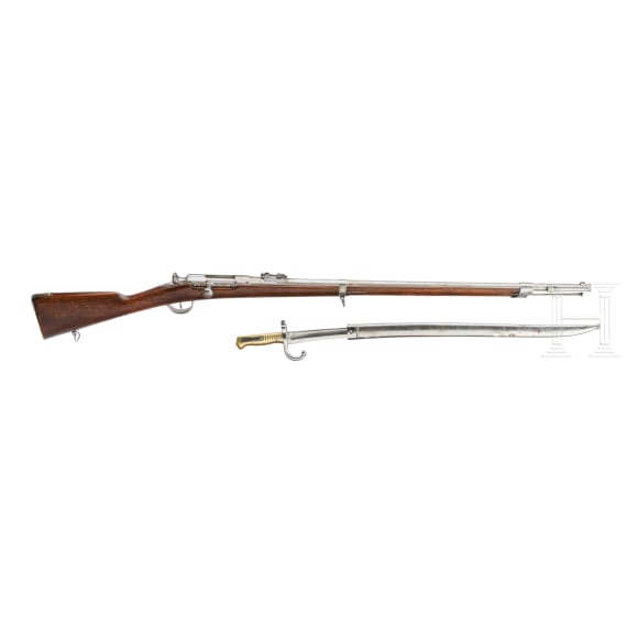 Chassepot-Infanteriegewehr M'le 1866, Tulle, datiert 1868, mit Bajonett