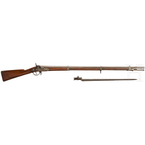 Perkussionsb&uuml;chse &auml;hnlich Artilleriegewehr 1809/40/52 U-M mit Bajonett